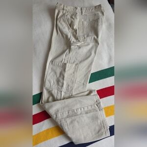 Refuge Vintage Khaki Cargo Carpenter Utility Pants S Med